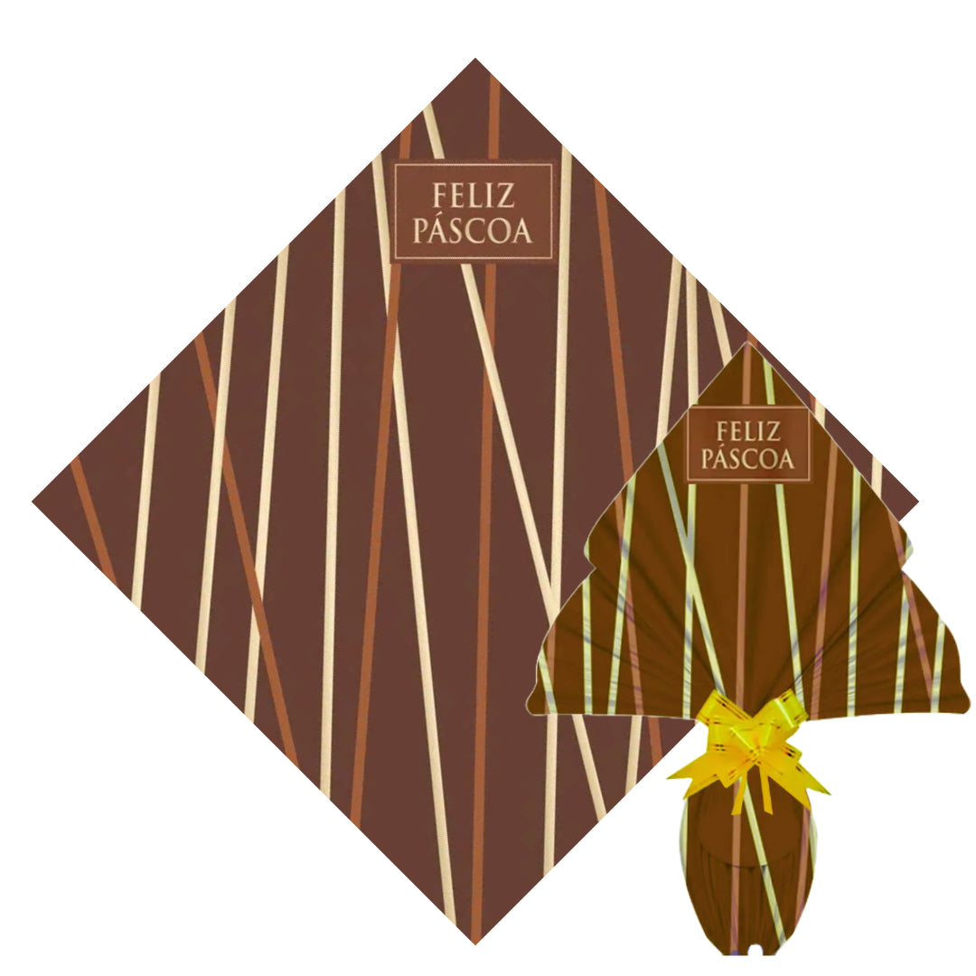 Wrapping Paper for 350g to 500g Easter Egg - 5 pack. MOOD BROWN
