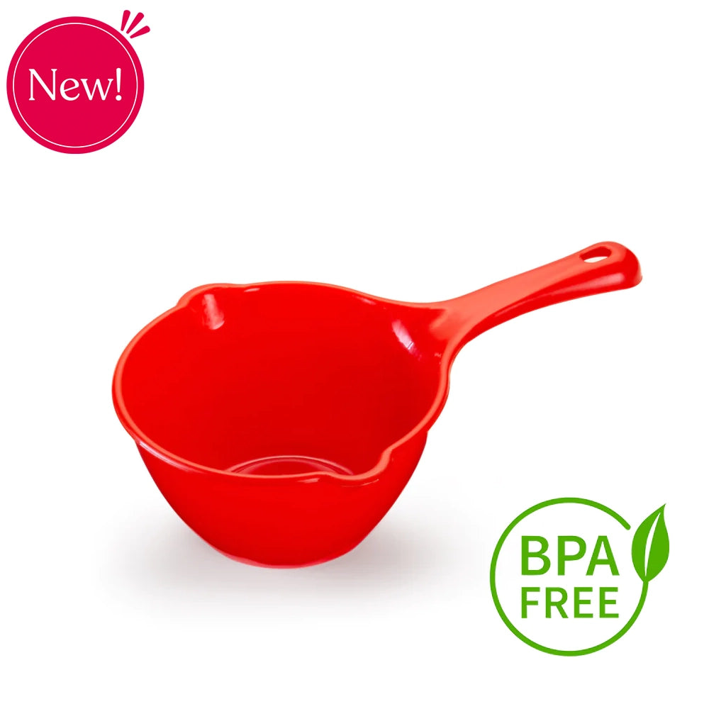 Plastic Mixing Bowl with Handle 4.6 Cups (Red) - ViaCheff.com