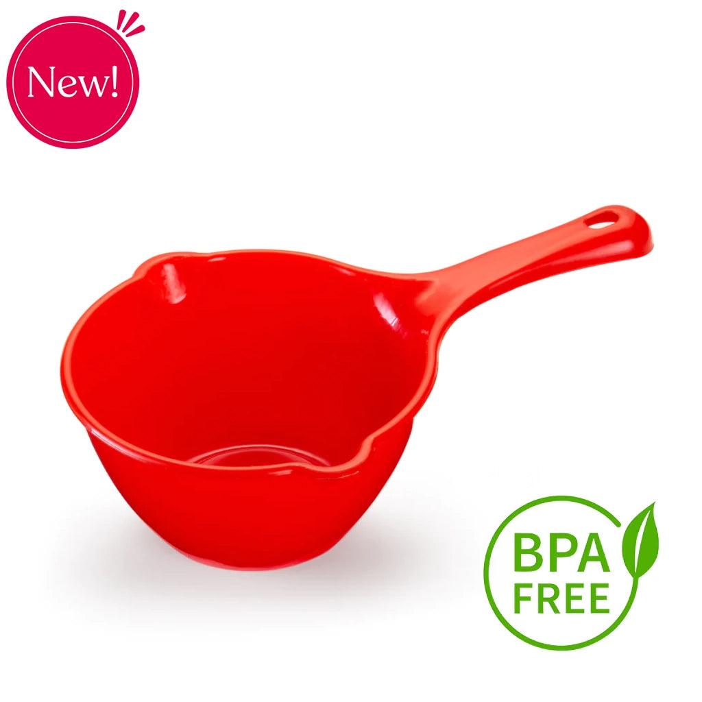 Plastic Mixing Bowl with Handle 6.3 Cups (Red) - ViaCheff.com
