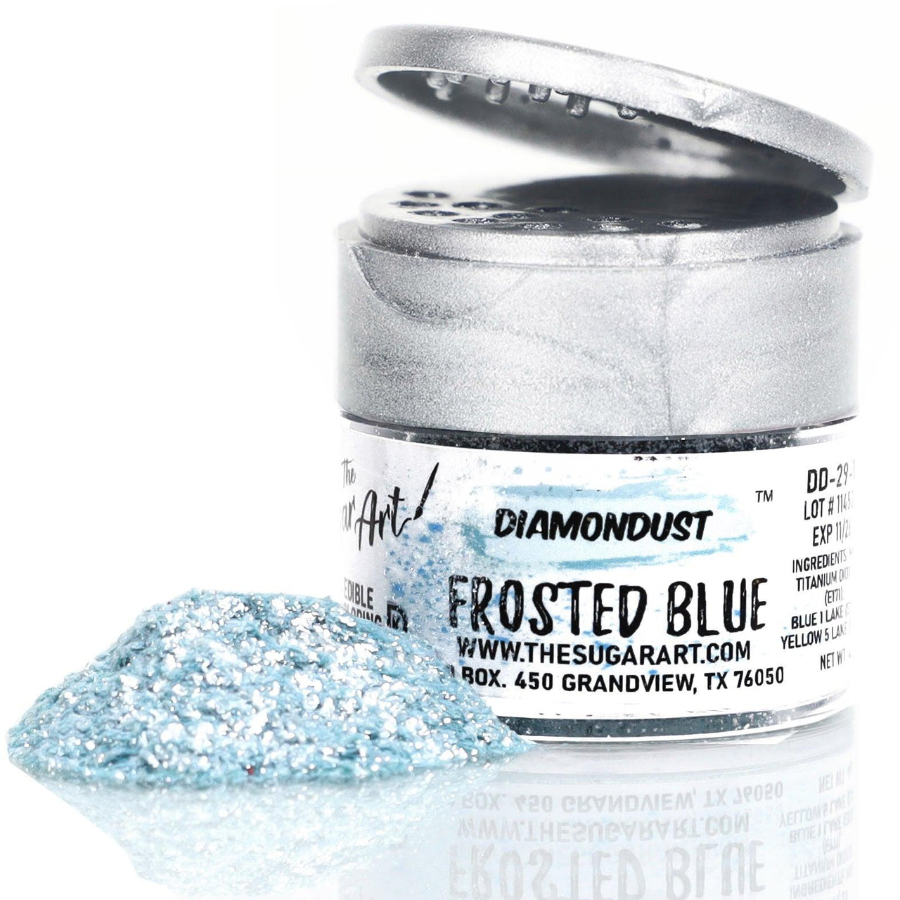 The Sugar Art - DiamonDust - Edible Glitter For Decorating Cakes, Cupcakes & More - Kosher, Food-Grade Coloring - Frosted Blue - 3 grams - ViaCheff.com
