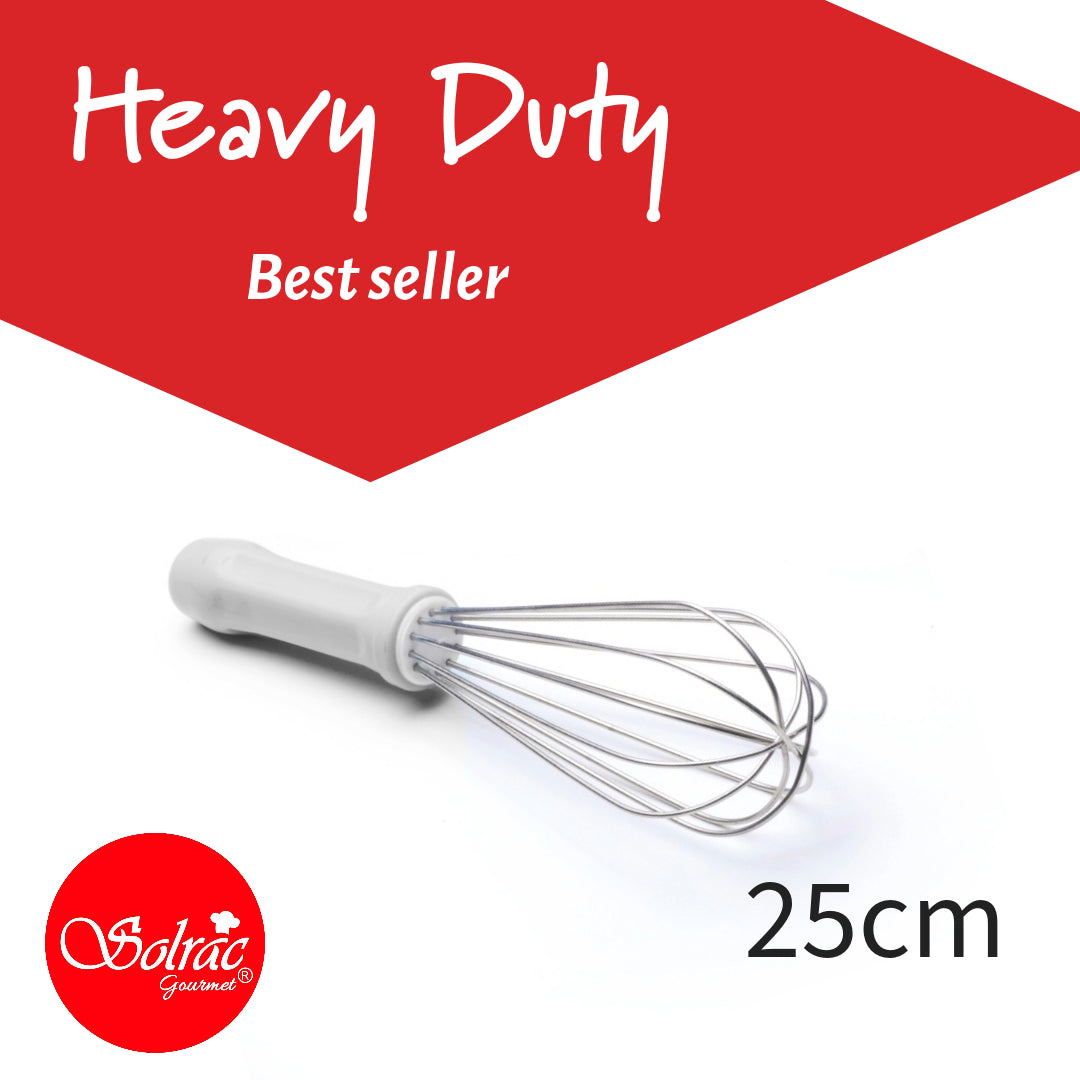 Heavy-Duty Professional Whisk for Cooking 25cm White