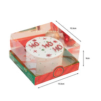 Thumbnail for Mini Cake Boxes with Christmas Theme with Clear Lid (10 pack)