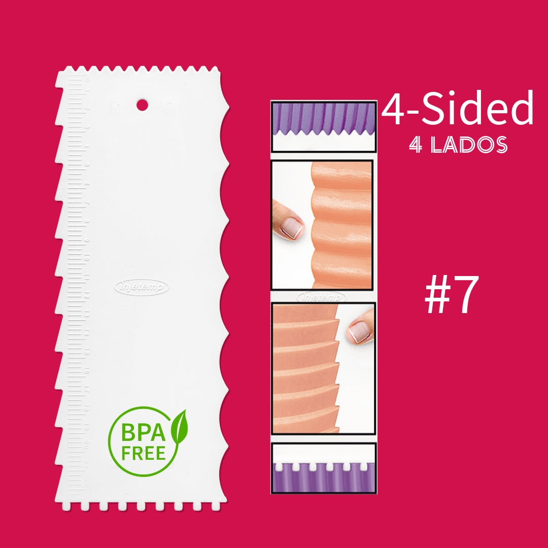 4-Sided Plastic Cake Decorating Comb #7 (3" X 9")