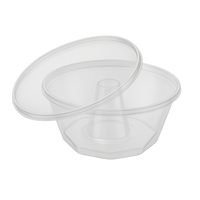 Thumbnail for Molde grande de plástico para pudín/flan apto para horno con tapa - paquete de 6 (500ml)