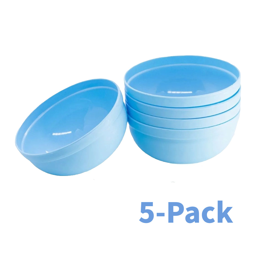 Plastic Mini Bowl 270ml Capacity (5-Pack) Light Blue