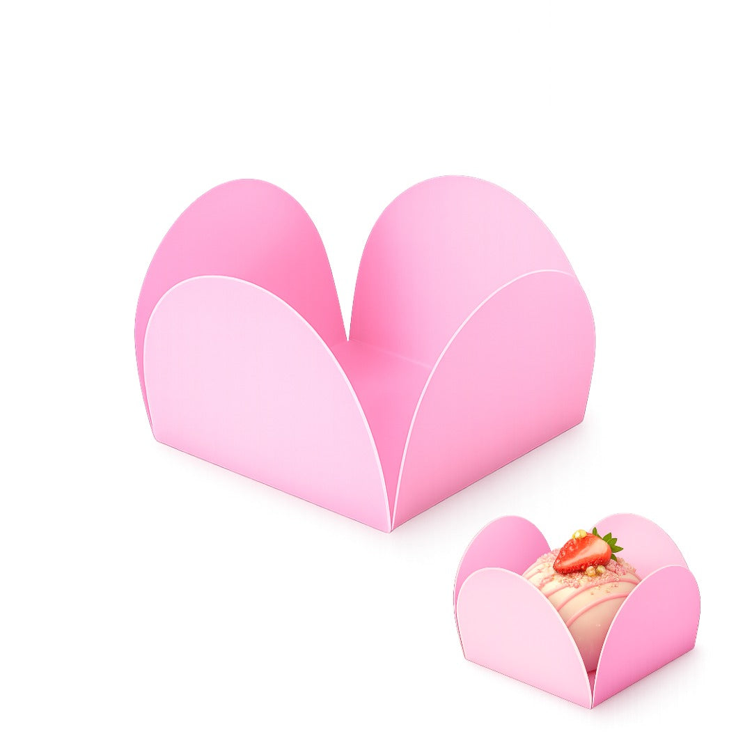 Plain Baby Pink Mini Dessert Liners - 50 count