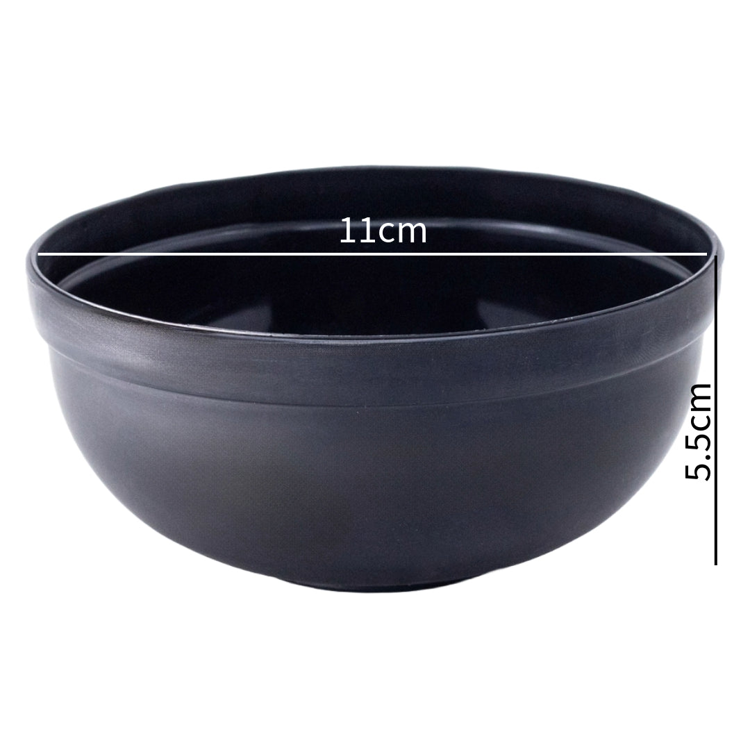 Plastic Mini Bowl 270ml Capacity (5-Pack) Black