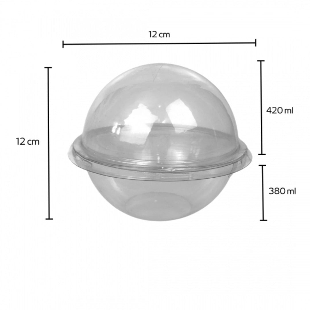 12cm Spherical Container for Desserts (3-Pck) Clear