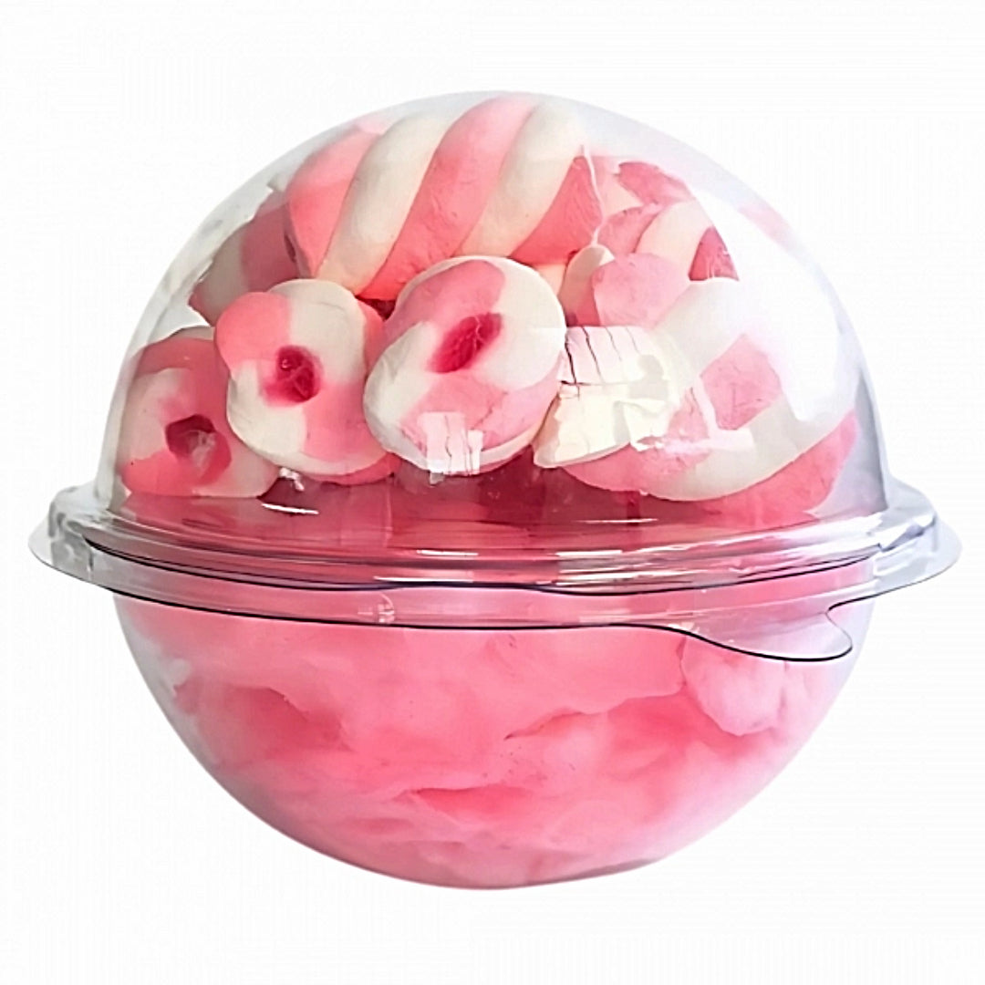 12cm Spherical Container for Desserts (3-Pck) Clear W/ DIVIDER