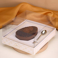 Thumbnail for Box for Half Stuffed Easter Eggs With Clear Lid. (Adjustable for 250g to 350 and 500g shells) Sweet Elegance White Line - 10 Pack