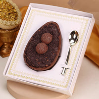 Thumbnail for Box for Half Stuffed Easter Eggs With Clear Lid. (Adjustable for 250g to 350 and 500g shells) Sweet Elegance White Line - 10 Pack