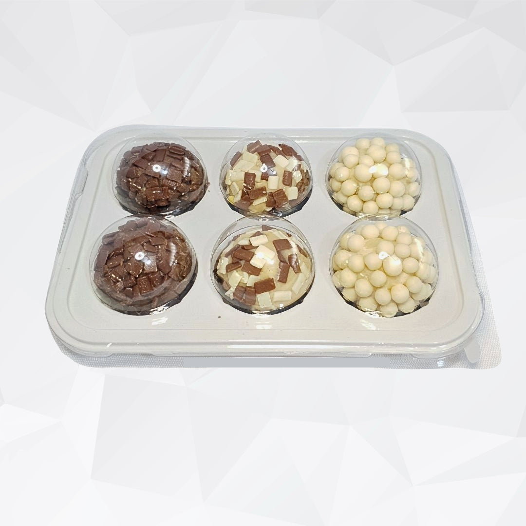 Caja de caramelos transparente/blanca de 6 cavidades (5 unidades)