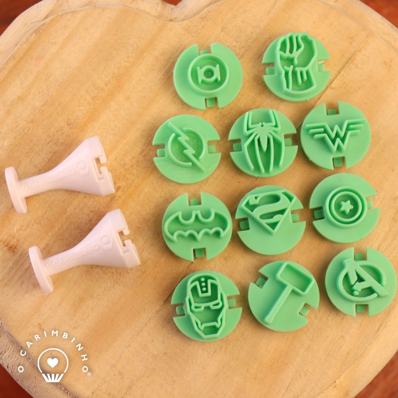 "Super Hero Symbols" Embossing Candy Stamp Set  (13 pieces) Herois