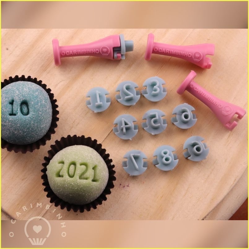 "Numbers" Embossing Candy Stamp Set  (13 pieces) Numeros