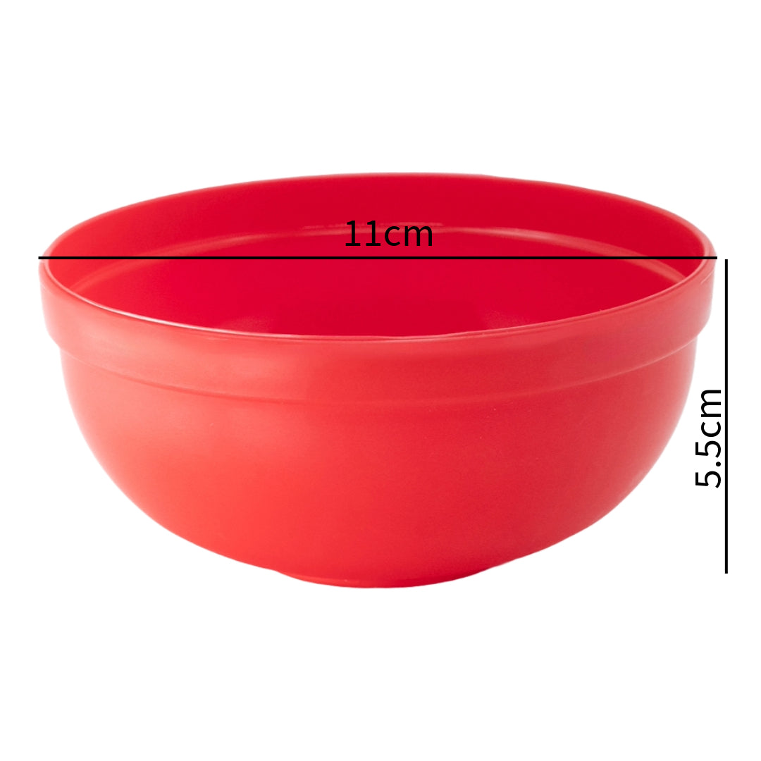 Plastic Mini Bowl 270ml Capacity (5-Pack) Red