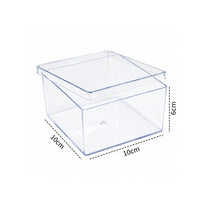 Thumbnail for Caja cuadrada de plástico cristalino para pasteles – 500 ml | 10 × 10 × 6 cm (3.94 × 3.94 × 2.36 pulgadas)