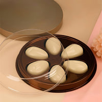 Thumbnail for 6 Cavities Clear/Caramel Easter Egg Candy Case w/ Lid (10 count) BWB