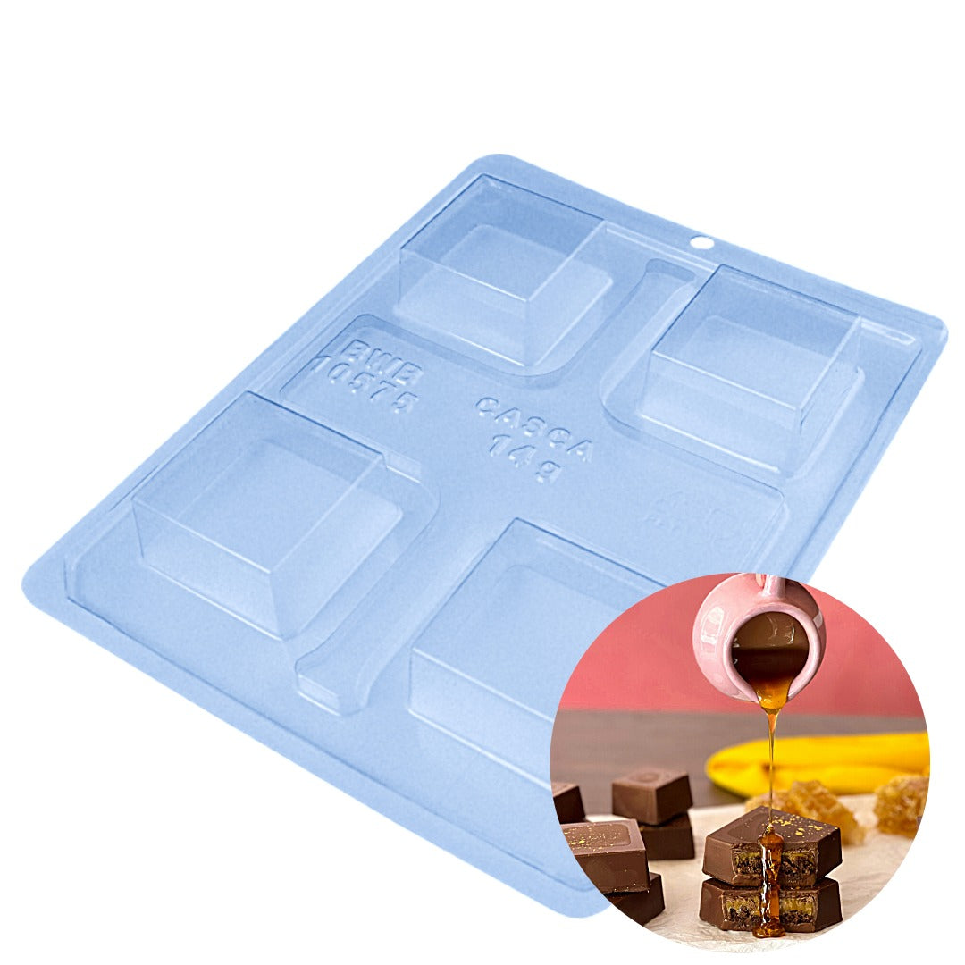 Square Medium Brazilian Honey Bread 3-Part Chocolate Mold (BWB)