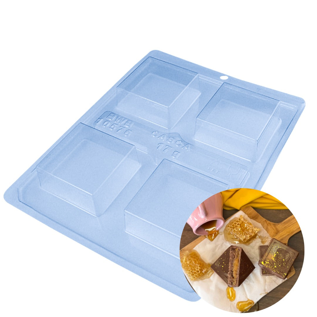 Square Large Brazilian Honey Bread 3-Part Chocolate Mold (BWB)
