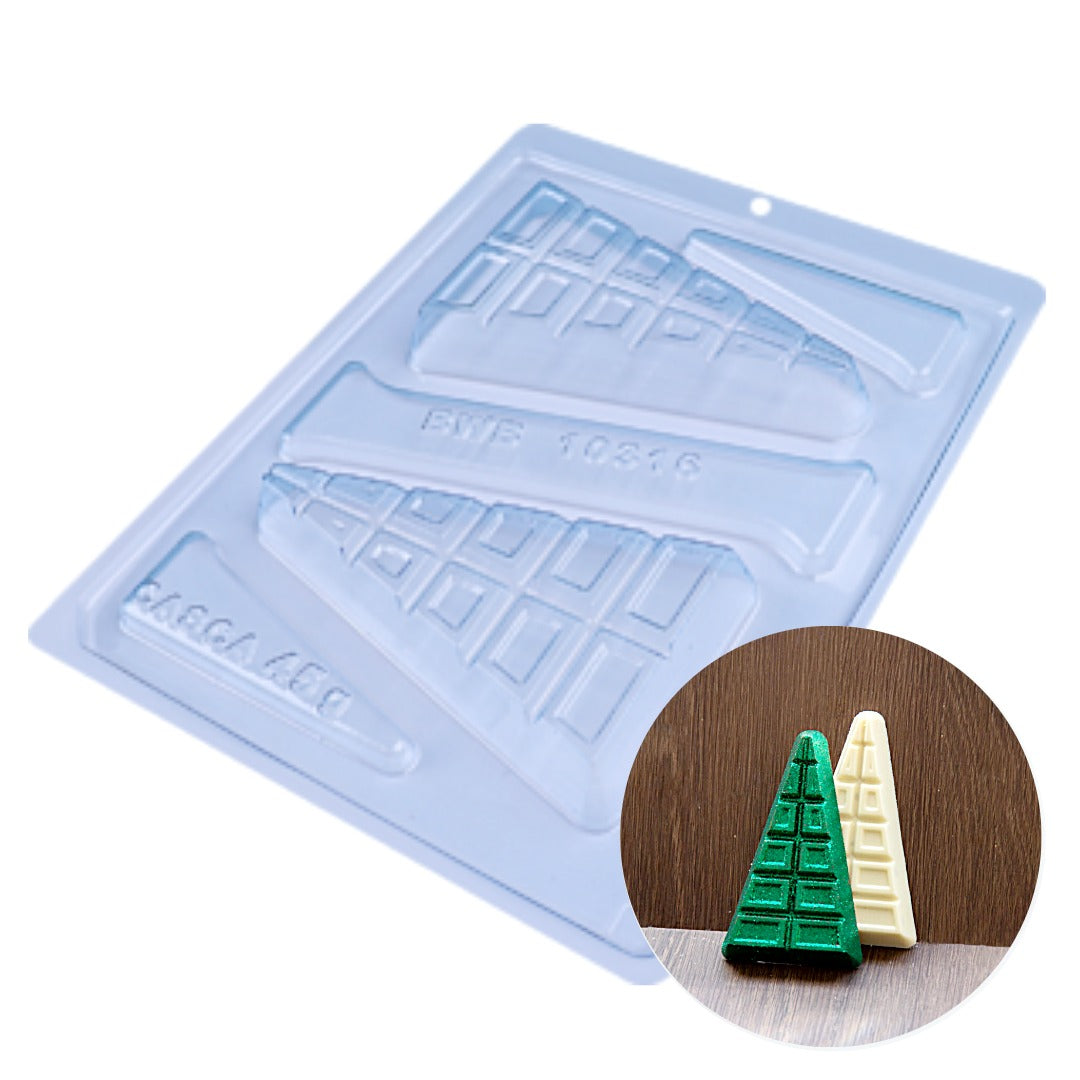 Detailed Triangle Bar for Stuffing 3-Part Chocolate Mold (BWB)