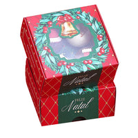 Thumbnail for 4 Cavities Christmas Brigadeiro Box with Clear Lid - Vintage Theme (10 Pack)