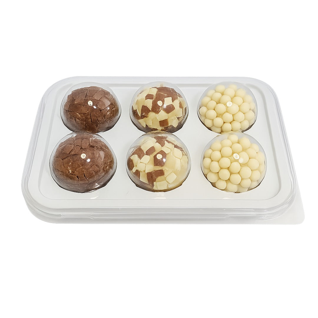 6 Cavities Clear/White Candy Case (5 count)