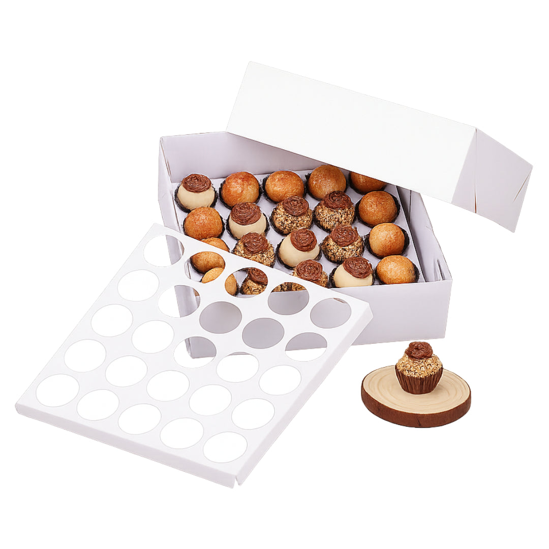 Caixa de Doces e Brigadeiros para 25 Unidades com Berço – Pacote com 10 Unidades