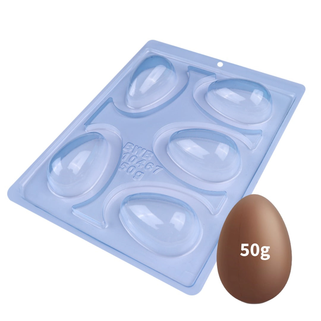 Plain Easter Egg 50g Shell 3-Part Chocolate Mold (BWB)
