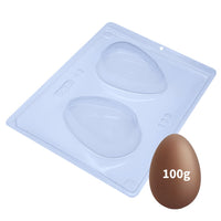 Thumbnail for Plain Easter Egg 3-Part Chocolate Mold 100g Shell (BWB)