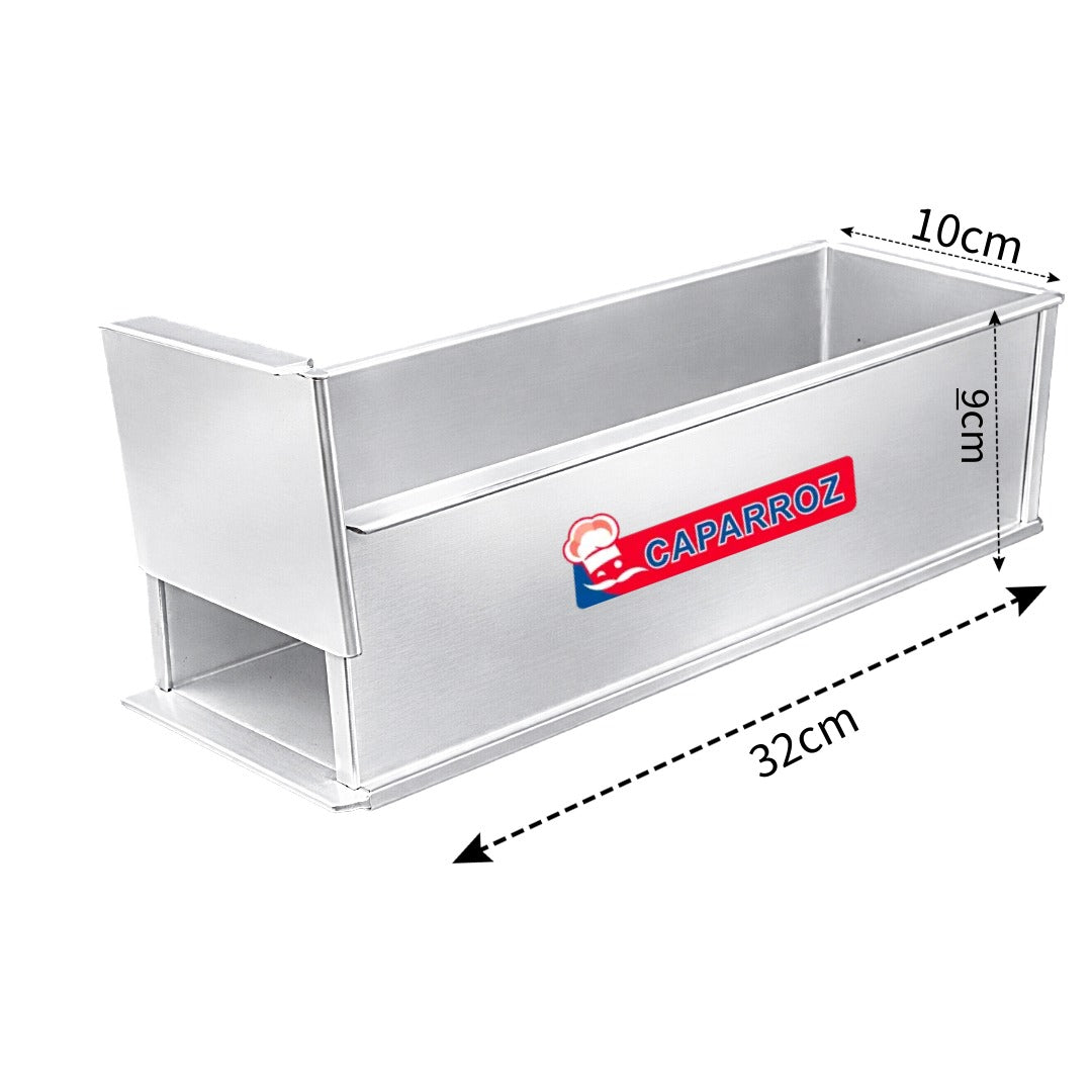 Aluminum Pan for Slice Cake – 32 x 10 x 10 cm – Removable faceplate by Caparroz