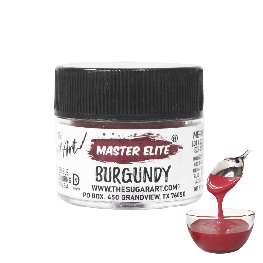 Polvo de Pintura Comestible Burdeos Elite Color™ (Bote de 4g)