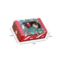Thumbnail for 6 Cavities Christmas Brigadeiro Box with Clear Lid - Vintage Theme (10 pack)