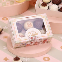 Thumbnail for 6 Cavities Christmas Brigadeiro Box with Clear Lid - Grace Theme (10 pack)