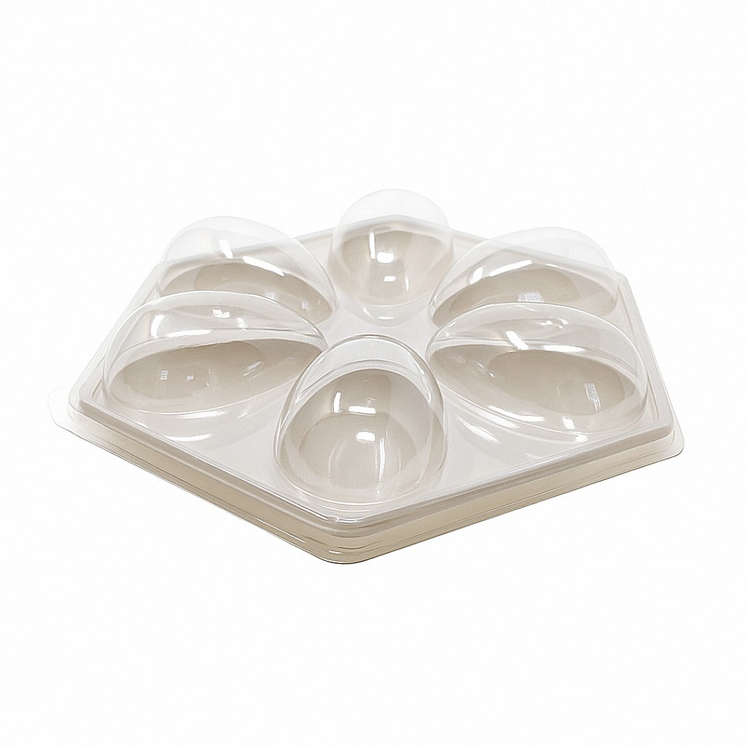 6 Cavities 50g Easter Egg White/Clear Case  (5 count)