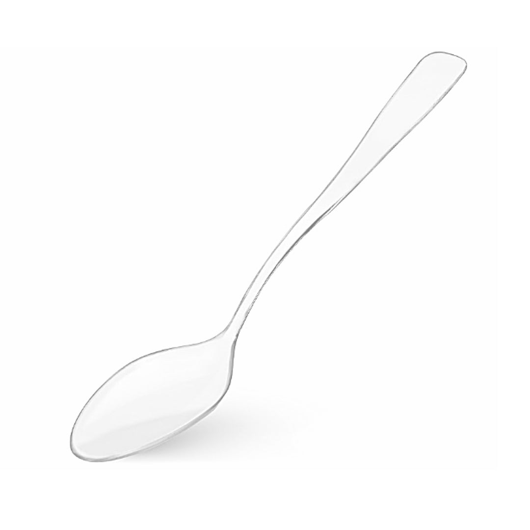 9.5cm Mini Clear Rigid Plastic Spoons - 50 Pack