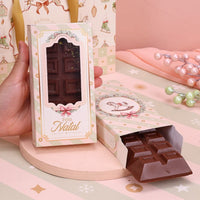 Thumbnail for Caja para Tableta de Chocolate 300g con Ventana - Tema Grace | Envase elegante para Navidad (Pack de 10)