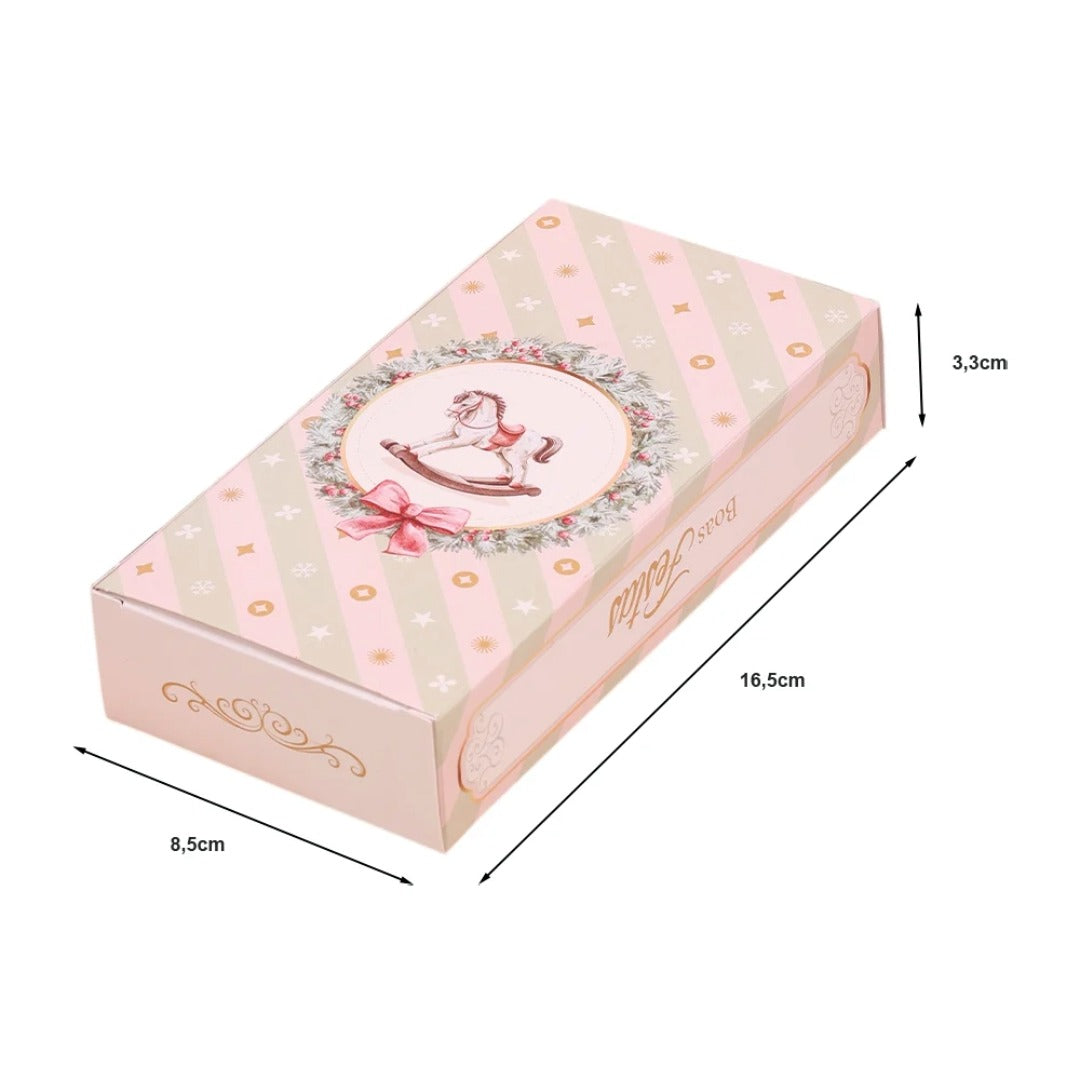 Caja para Tableta de Chocolate 300g con Ventana - Tema Grace | Envase elegante para Navidad (Pack de 10)