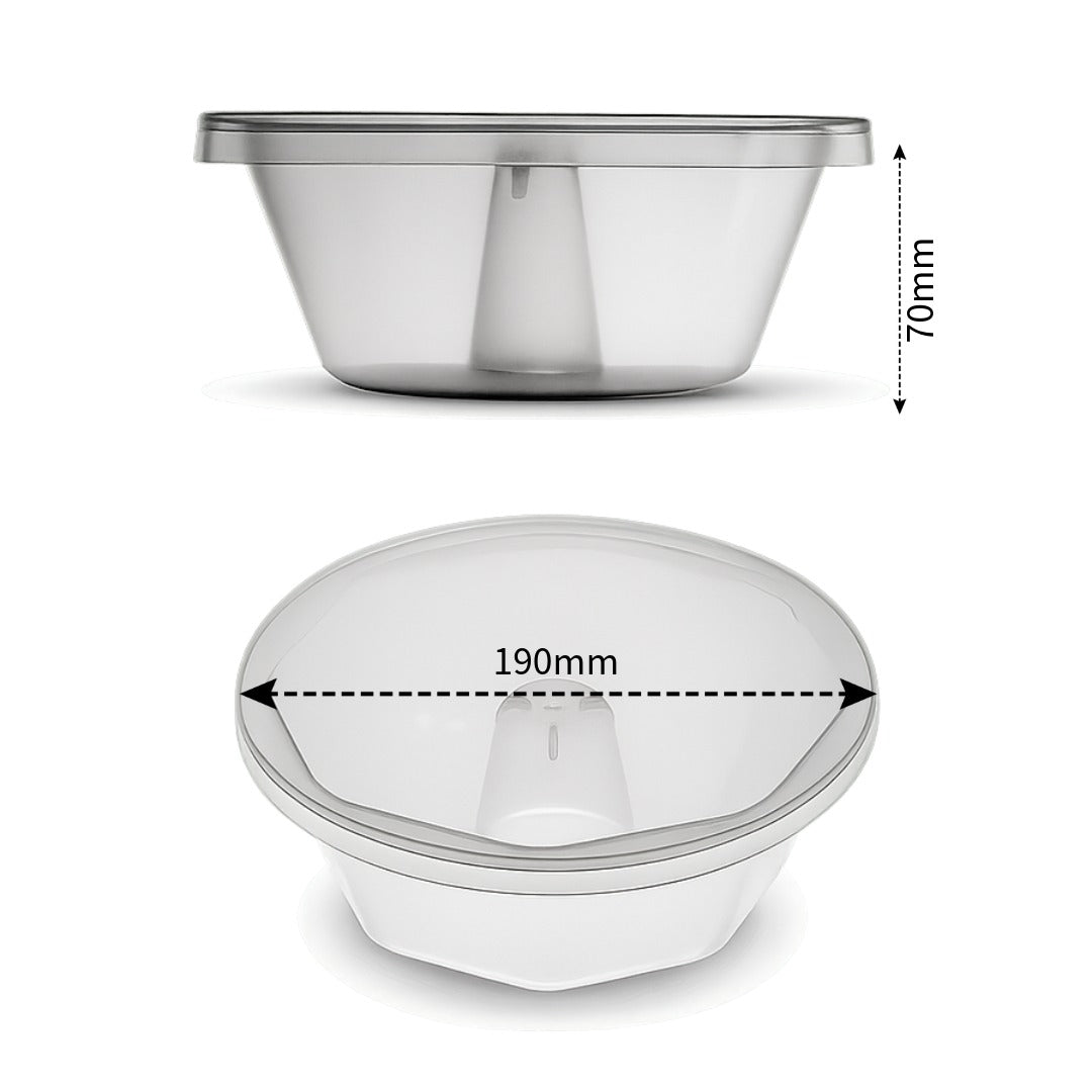 Oven Safe Plastic Extra Large Pudding/Flan Pan With Lid - 5 Pack (1.1L)