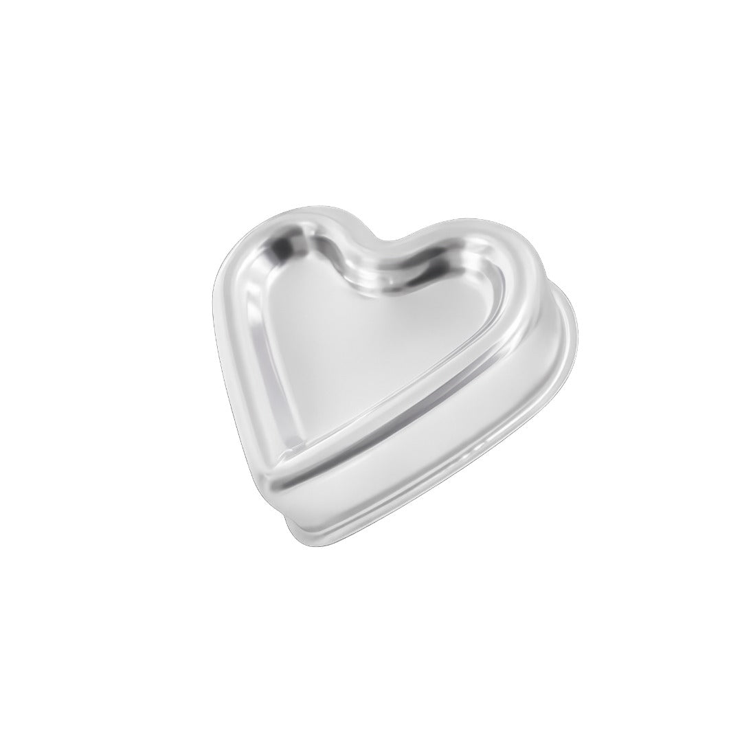 Molde Mini de Aluminio para Tarta con Diseño de Corazón 12x13x4,5 cm (LxAnxAl)