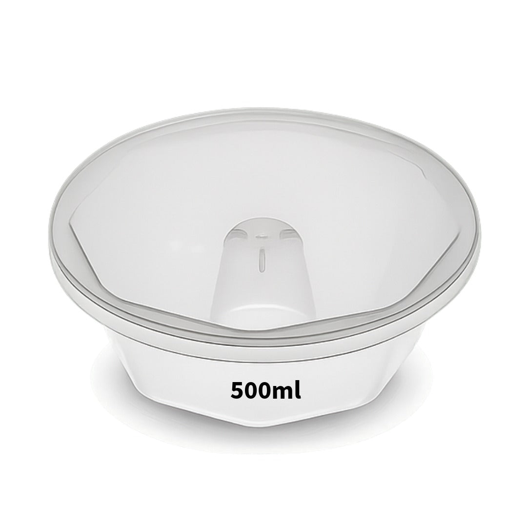 Molde grande de plástico para pudín/flan apto para horno con tapa - paquete de 6 (500ml)