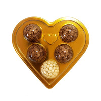 Thumbnail for 5 cavities Clear/Metallic Gold Heart Candy case (5 count)