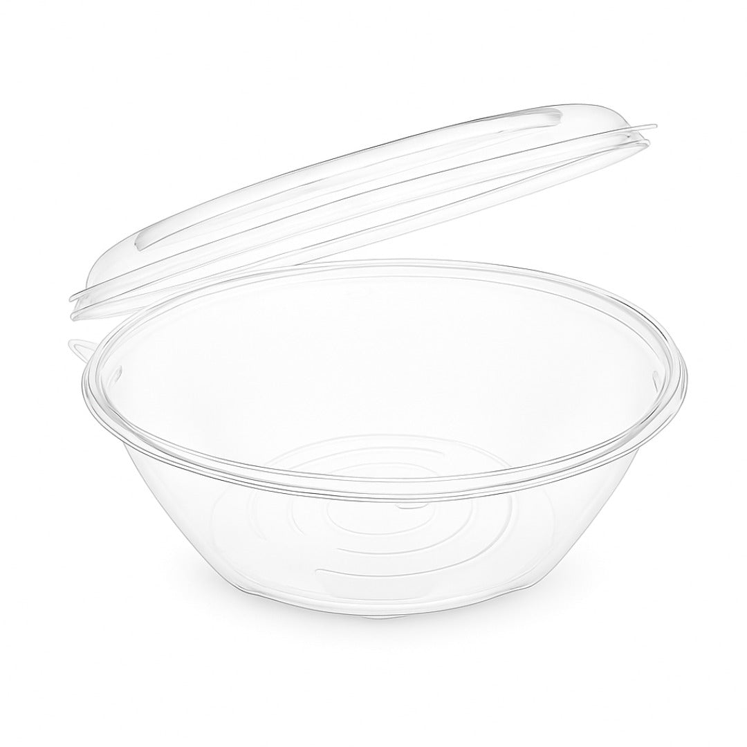 Ultra-Clear Plastic Dessert Bowl with Tamper-Evident Dome Lid (10-Pack) – 1.4L Capacity