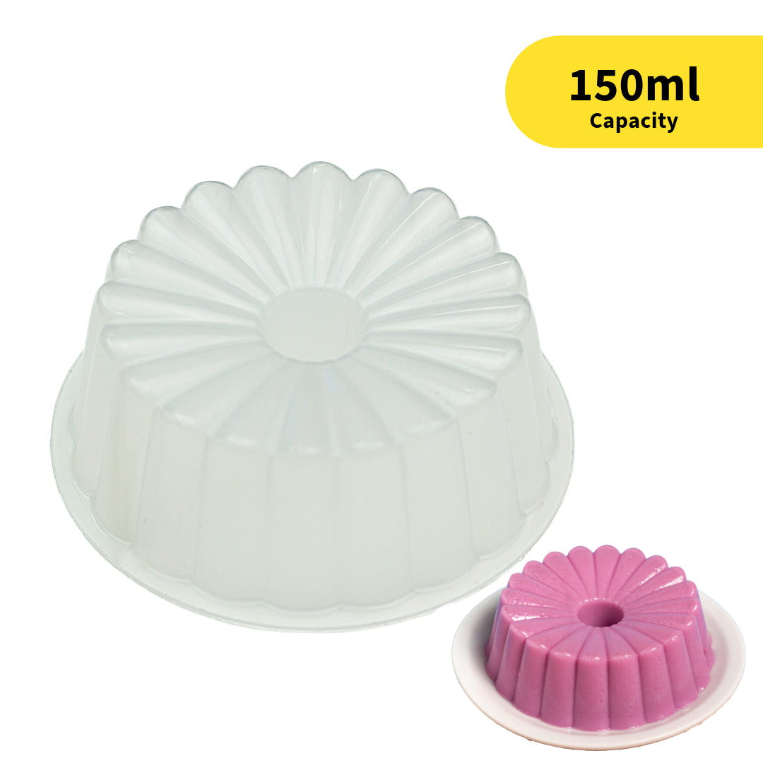 Molde pequeño de plástico para flan o pudín apto para horno con tapa (paquete de 10, 120 ml)