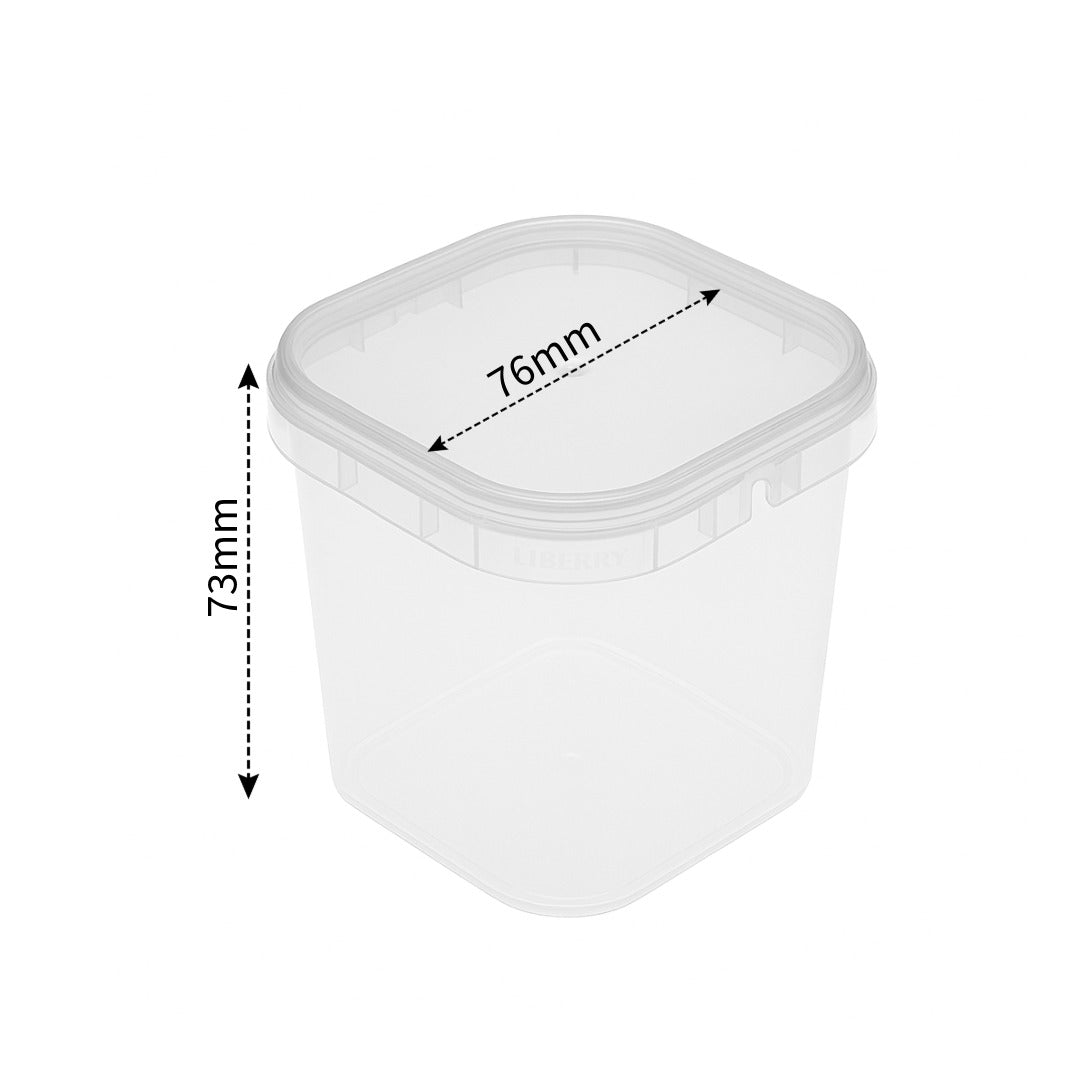 Envases cuadrados para tartas en tarro con tapa (220 ml) - Pack de 10