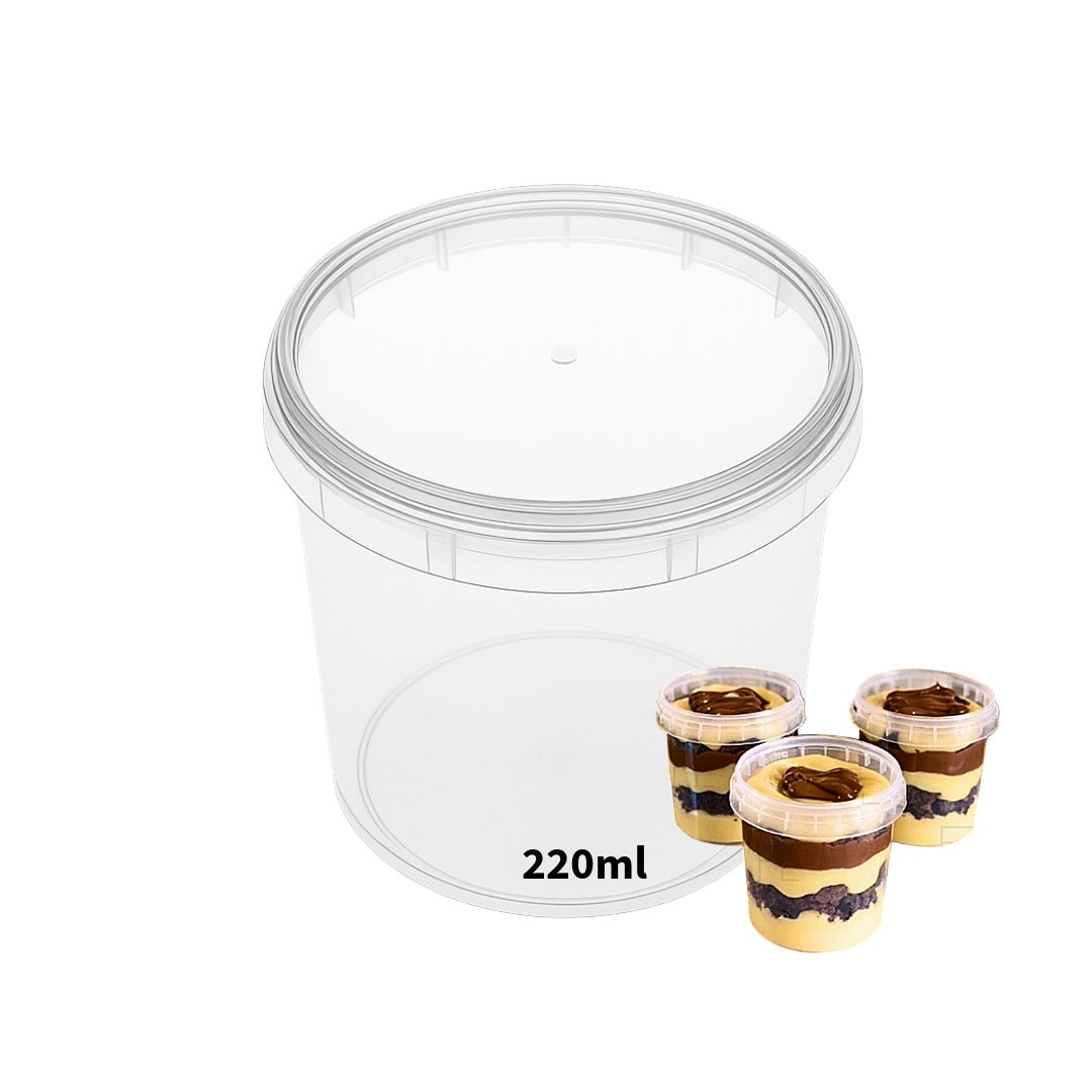 Rounded Containers For Cake In A Jar With Lid (220ml) - 10 Pack ...