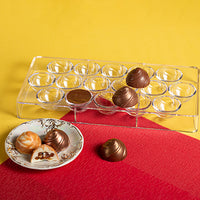 Thumbnail for Swirl Dome Hard Chocolate Mold (Twist) – 18 Cavities – BlueStar