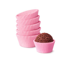 Thumbnail for Forminhas Premium de Papel Antigordura para Brigadeiros – ROSA BEBÊ