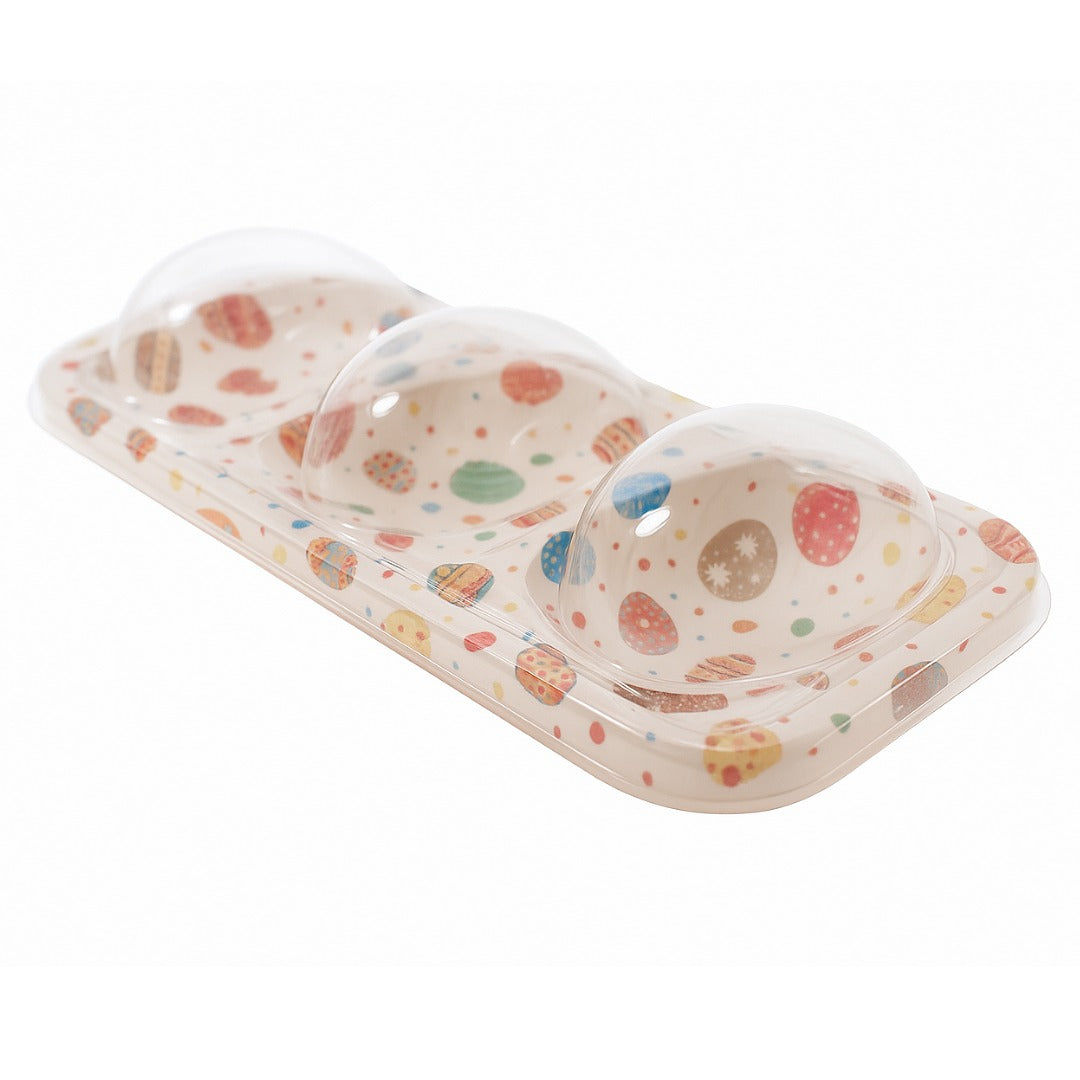 3 cavidades para huevo de Pascua de 50g (diseño de huevo/estuche transparente, paquete de 5)