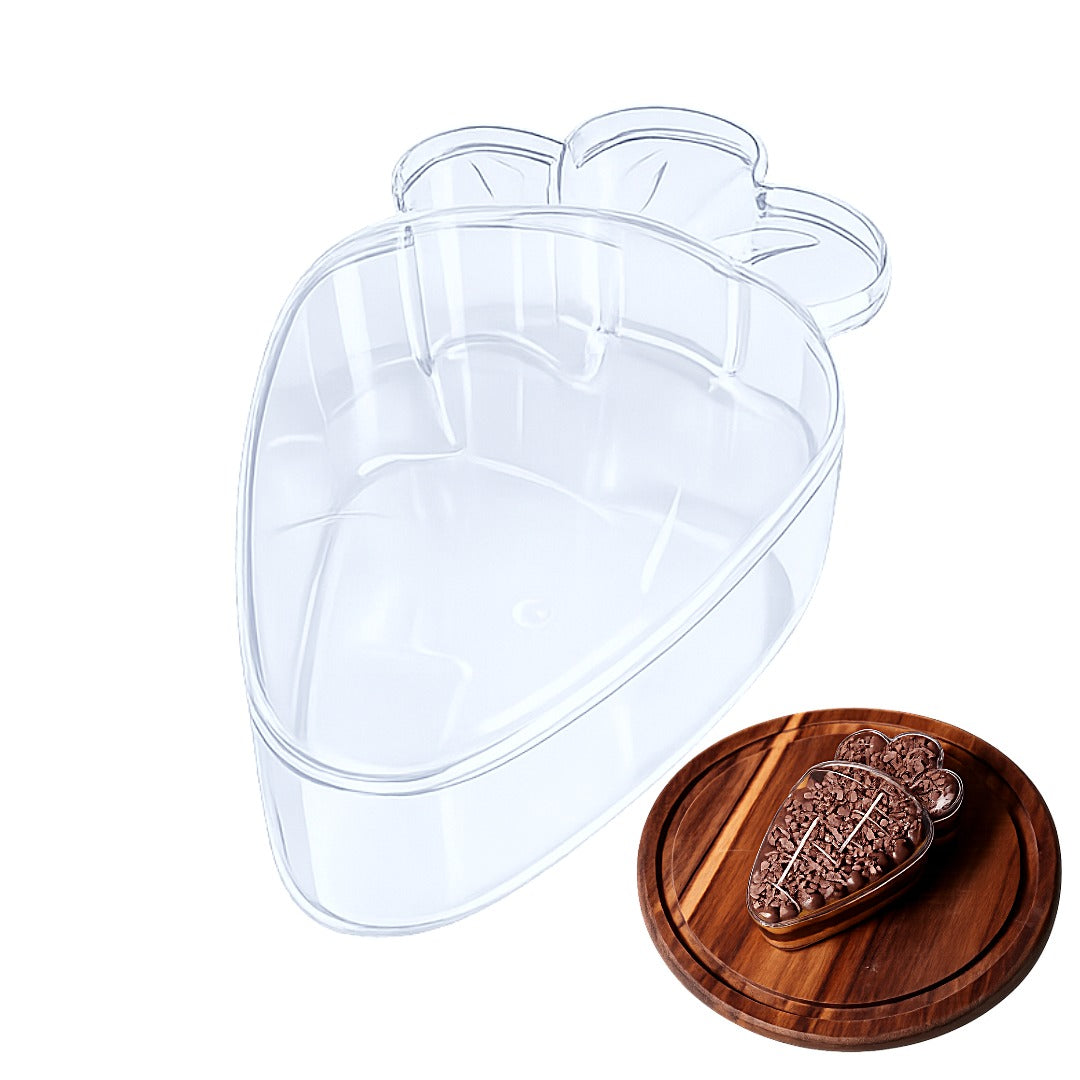 Carrot shaped Crystal Plastic Cake Box 750ml Capacity