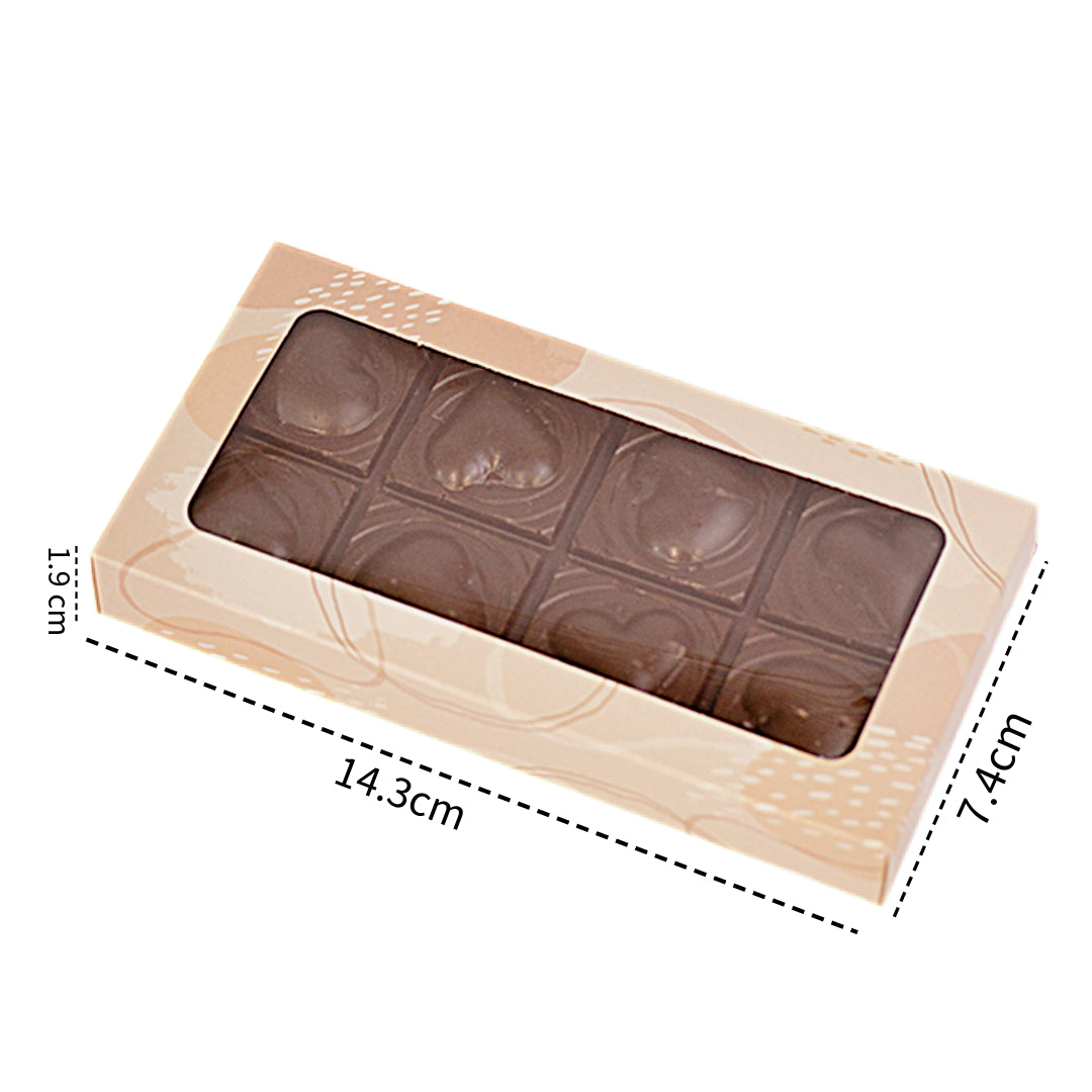 Caja regalo para tableta de chocolate diseño minimalista cálido – Paquete de 10 (14,3 x 7,4 x 1,9 cm) Compatible con molde 3 partes BWB